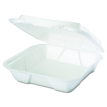 GENPAK Genpak SN200 CPC 9 x 9 x 3 in. 1 Compartment Hinged Foam Tray-Snaplock Container; White - Case of 200 SN200  CPC